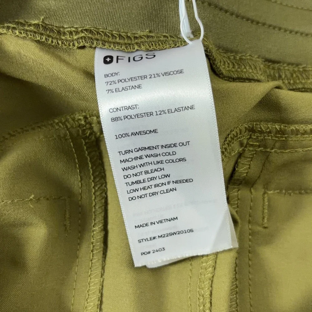 Figs Scrub Slim Pants Axim Mens Size XL Short Martini Olive Green NWT